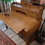 Tiered desk, Louis XIII style in light oak