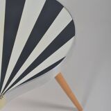 Kidney-shaped vintage side table with handmade ray pattern, 1960s