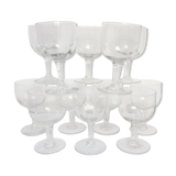 12 vintage foot glasses