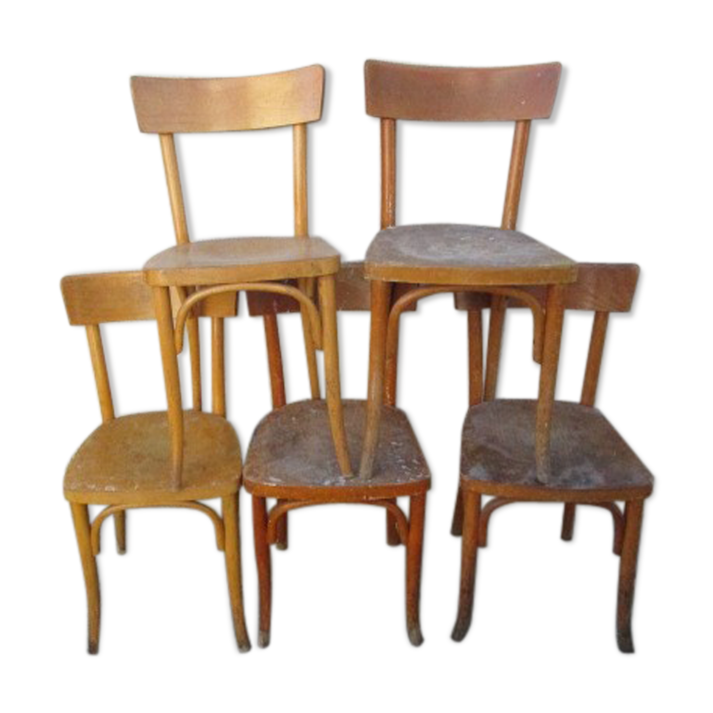 Lot of 5 old bistro Thonet chairs