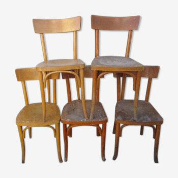 Lot de 5 chaises de bistrot Thonet anciennes