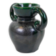 Black and green ceramic vase