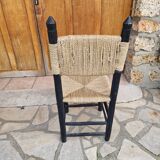 Brutalist straw-filled peasant chair