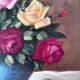 Vintage original floral rose oil painting, signed flower art