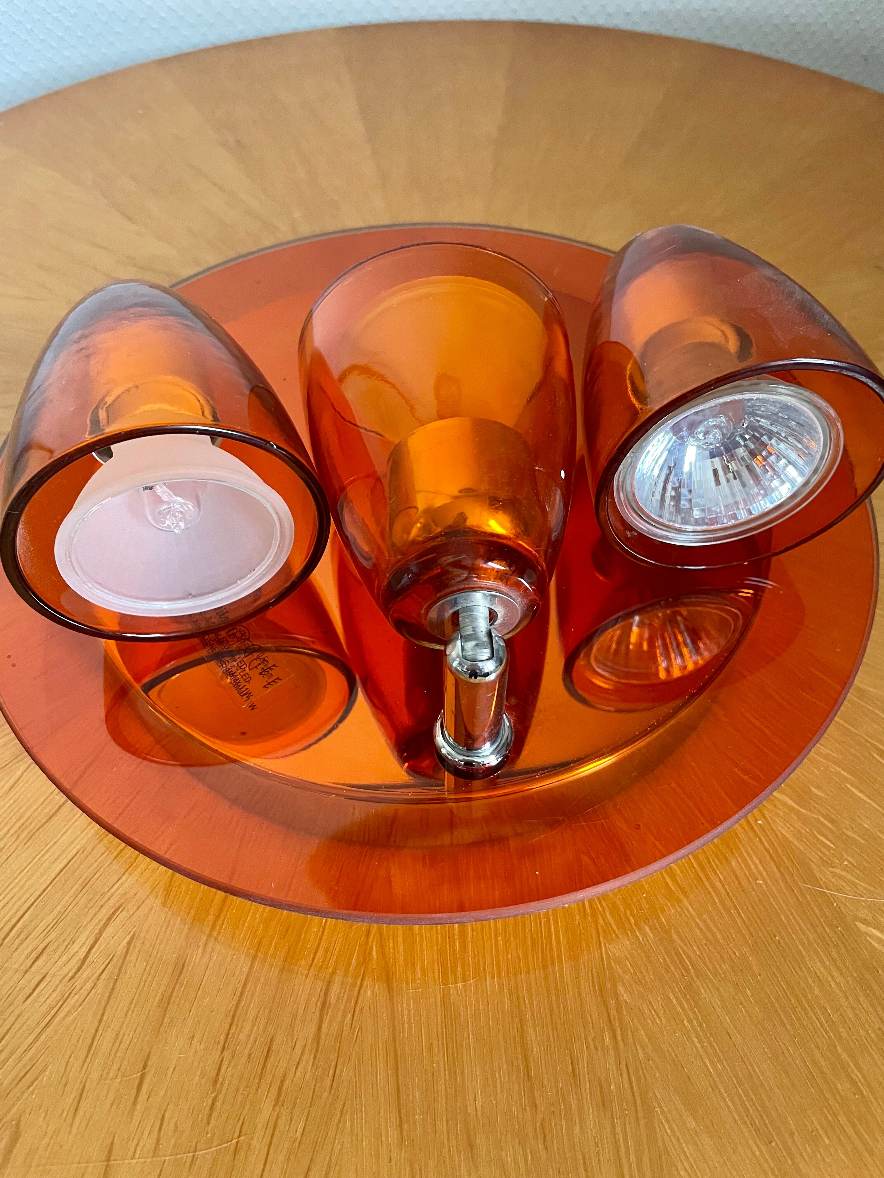 Ceiling lamp chandelier vintage orange