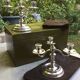 Christofle pair of three-armed silver-plated metal candelabras