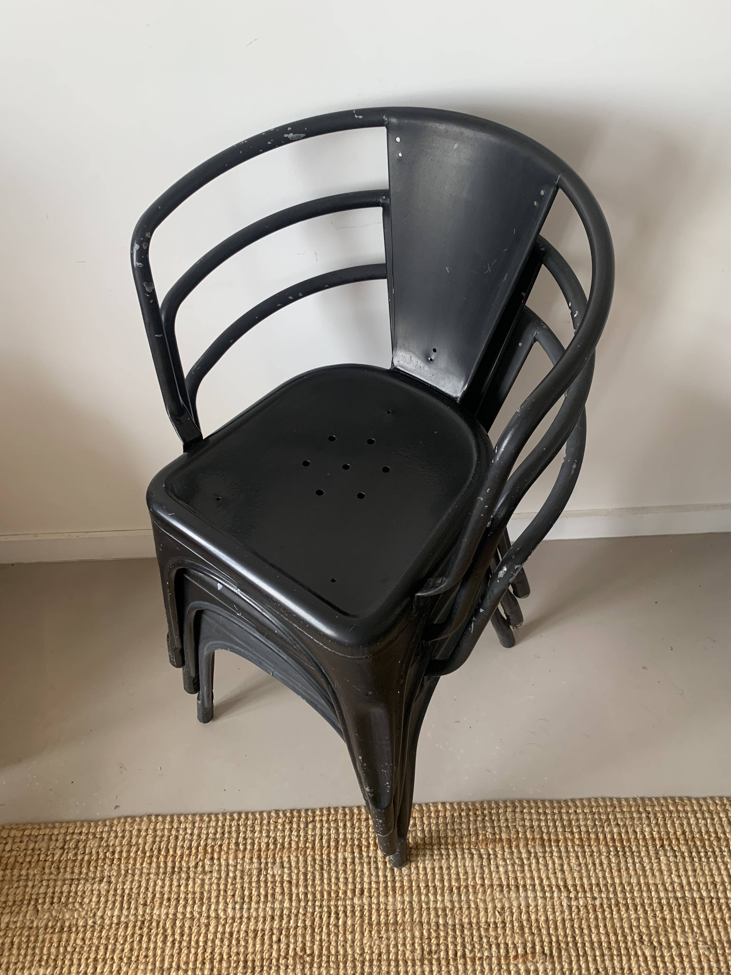 Lot de 3 fauteuils type TOLIX A56
