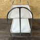 1960s 1970s Serving Cart Dinette Side Table Space Age Design Chrome White