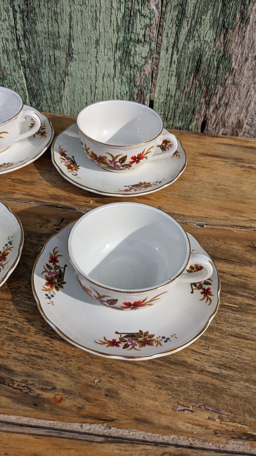 Lot de six tasses Digoin modèle Trouvère