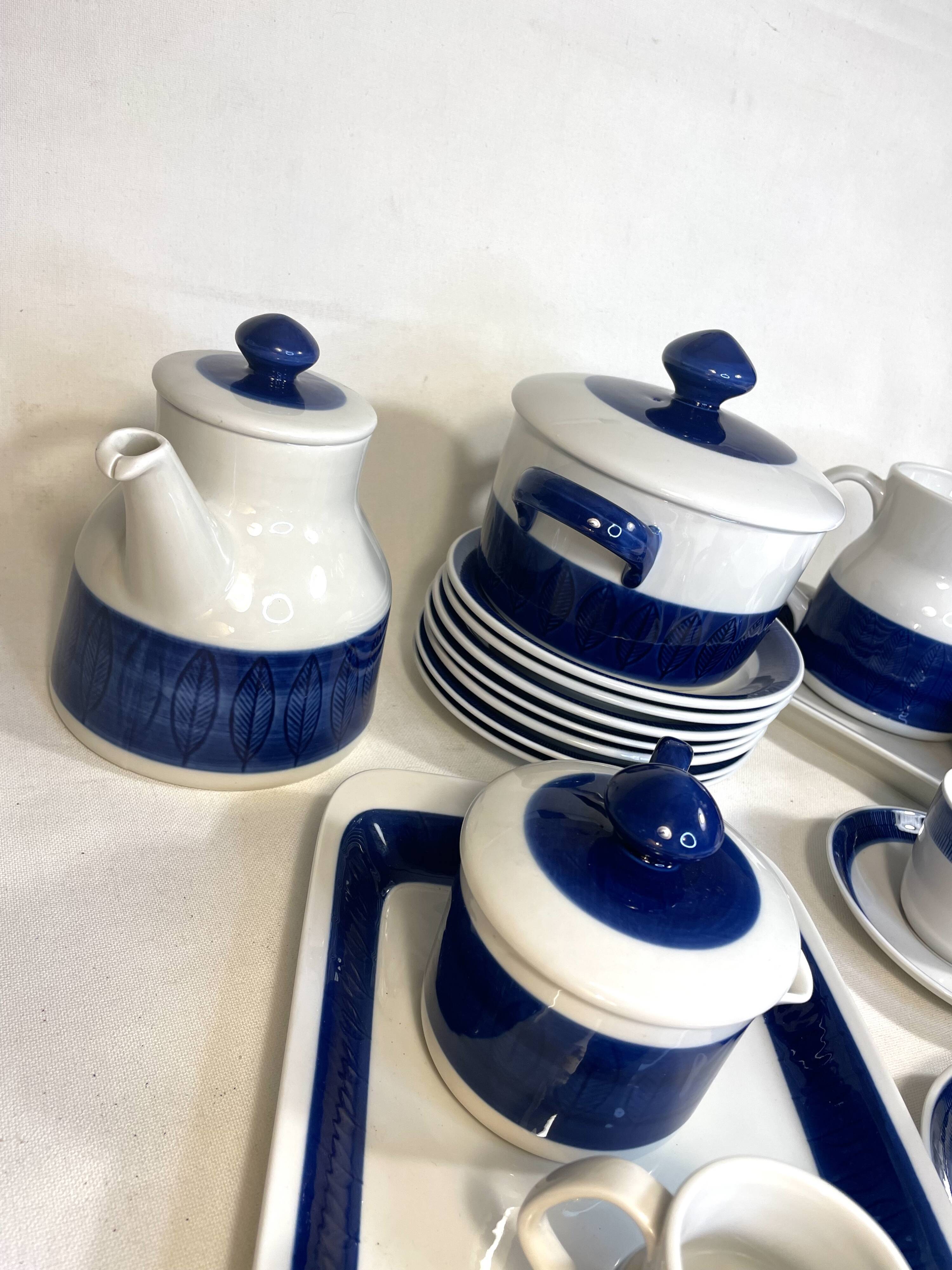 Design tableware service by Hertha Bengtson for Rörstrand, Sweden, in glazed stoneware.
