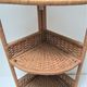 Corner shelf made of vintage braided natural fibers