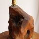 Large 1960s lamp made of olive wood.