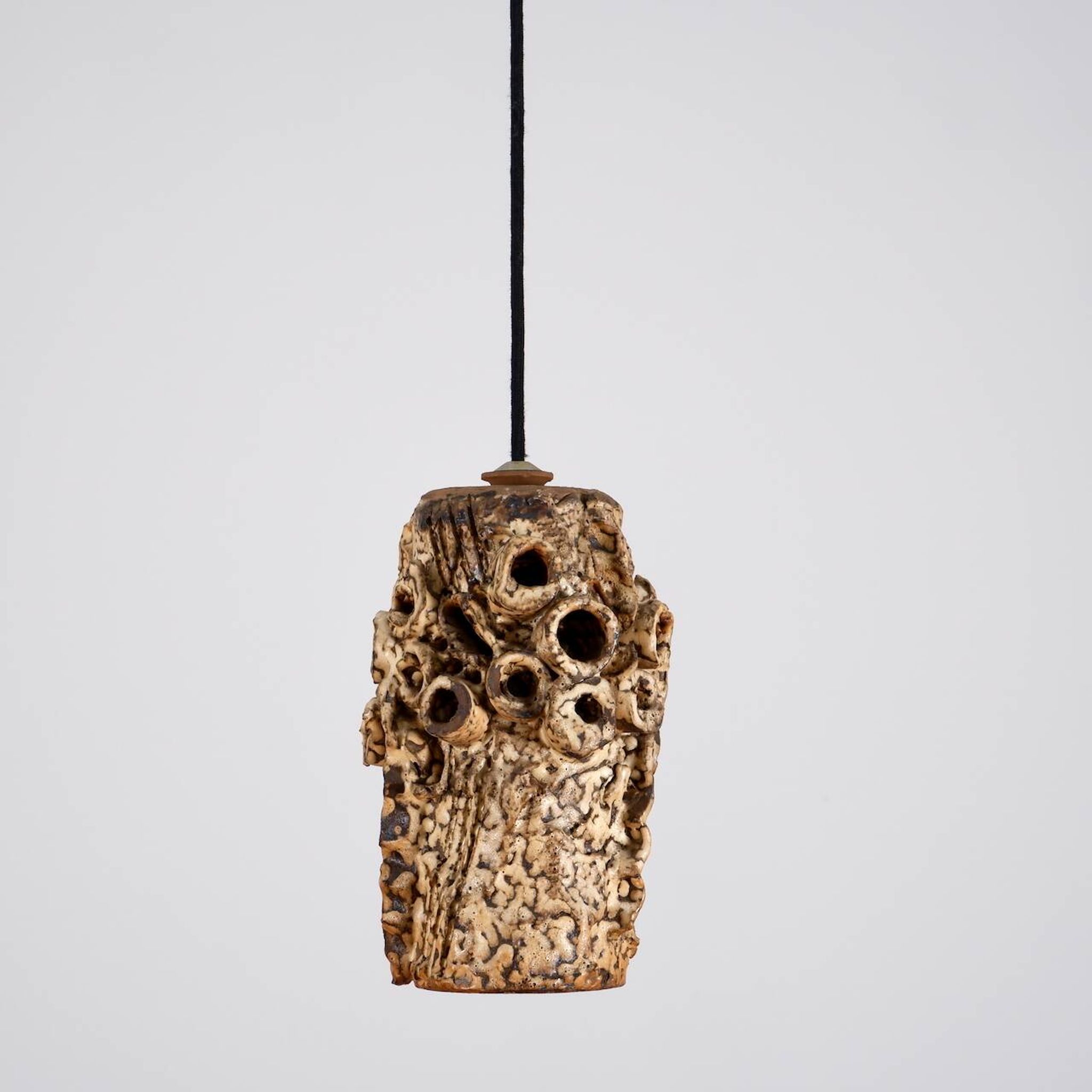 Sculptural ceramic pendant lamps by Bodil Marie Nielsen