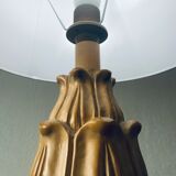 Large carved wooden lamp