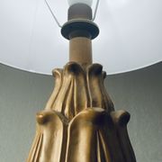 Large carved wooden lamp
