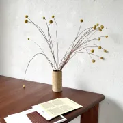 Cylindrical glazed stoneware vase, 1970s