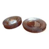 Set of 16 vintage Arcoroc amber plates