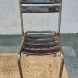 3 chaises en métal, style Tolix