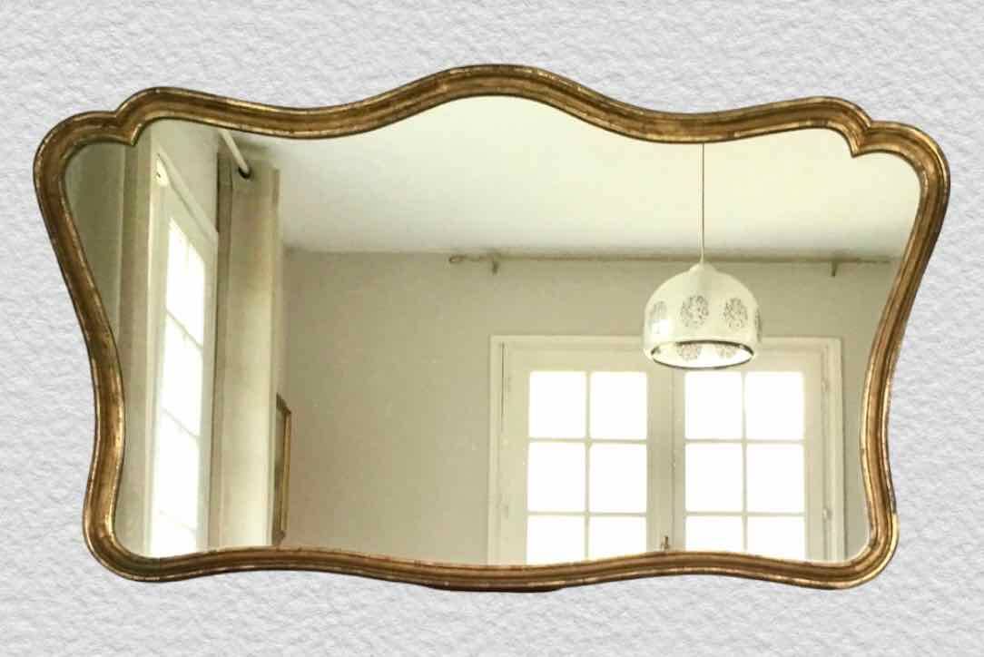 Large old gilded leaf mirror 131x76