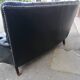 Black leather sofa 2 padded seats