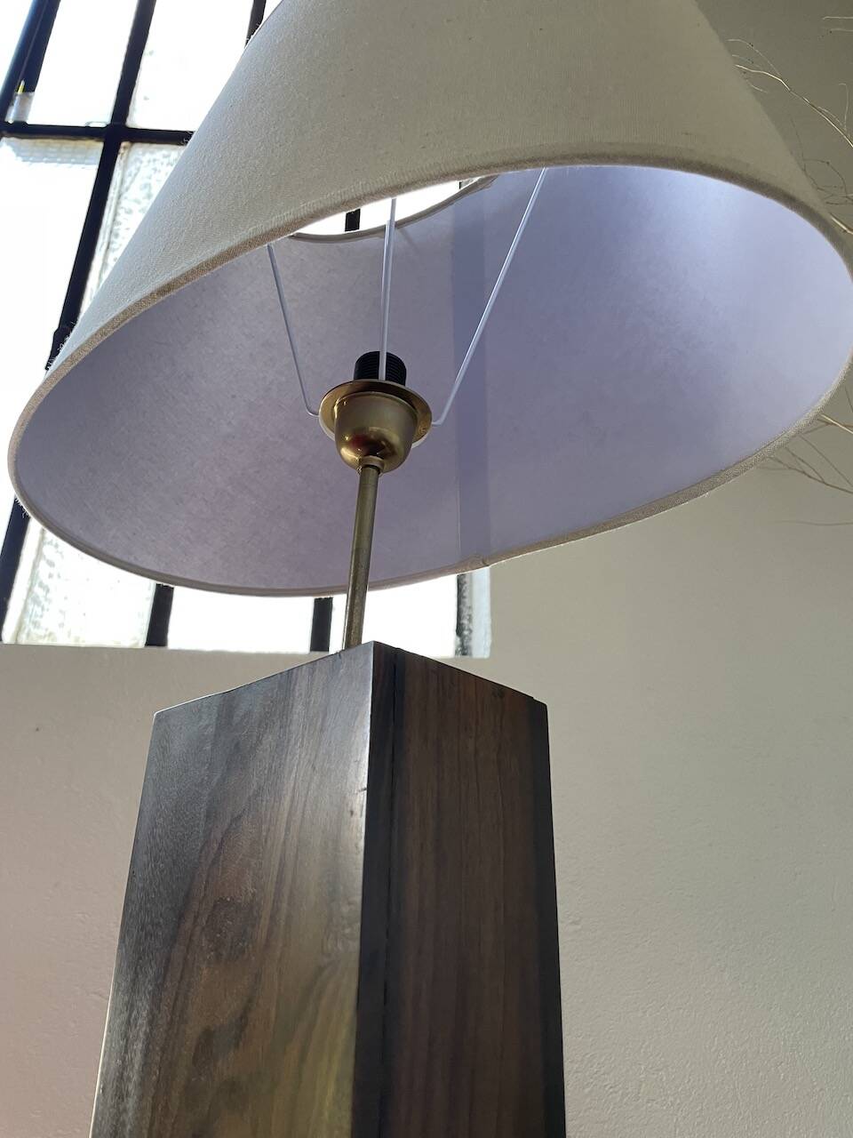 1950s wooden table lamp