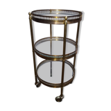 Gold brass and 1960 glass sellette/desserte