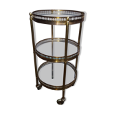 Gold brass and 1960 glass sellette/desserte