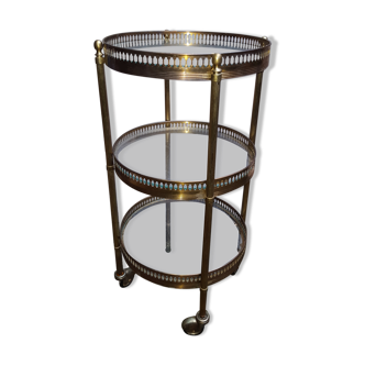 Gold brass and 1960 glass sellette/desserte