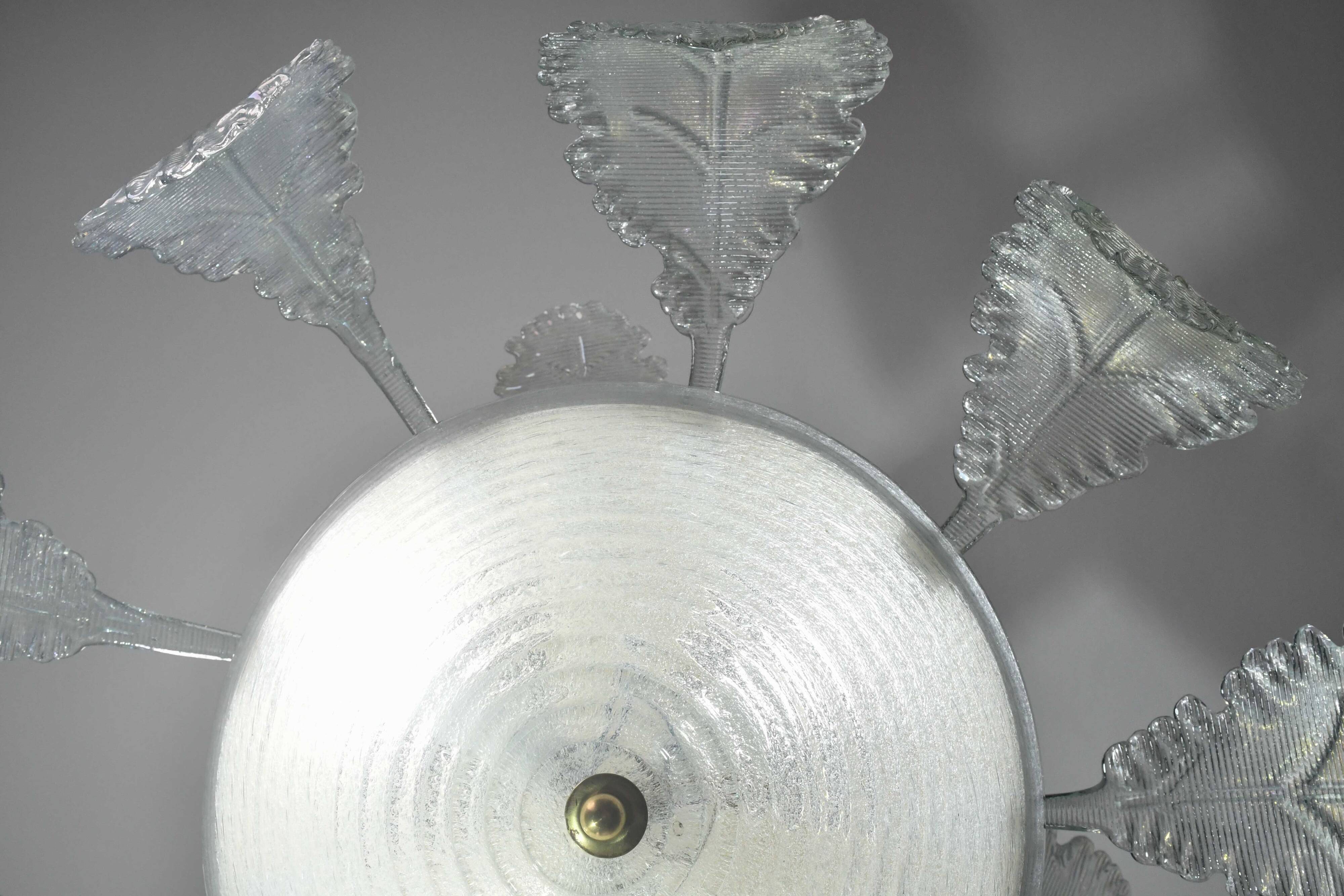 Luxury Barovier & Toso chandelier, Murano Pulegoso glass, 1950s