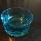 cendrier en verre turquoise 1970
