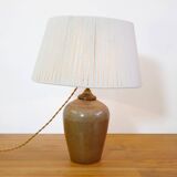 Stoneware lamp with a cotton thread shade, 1970s.