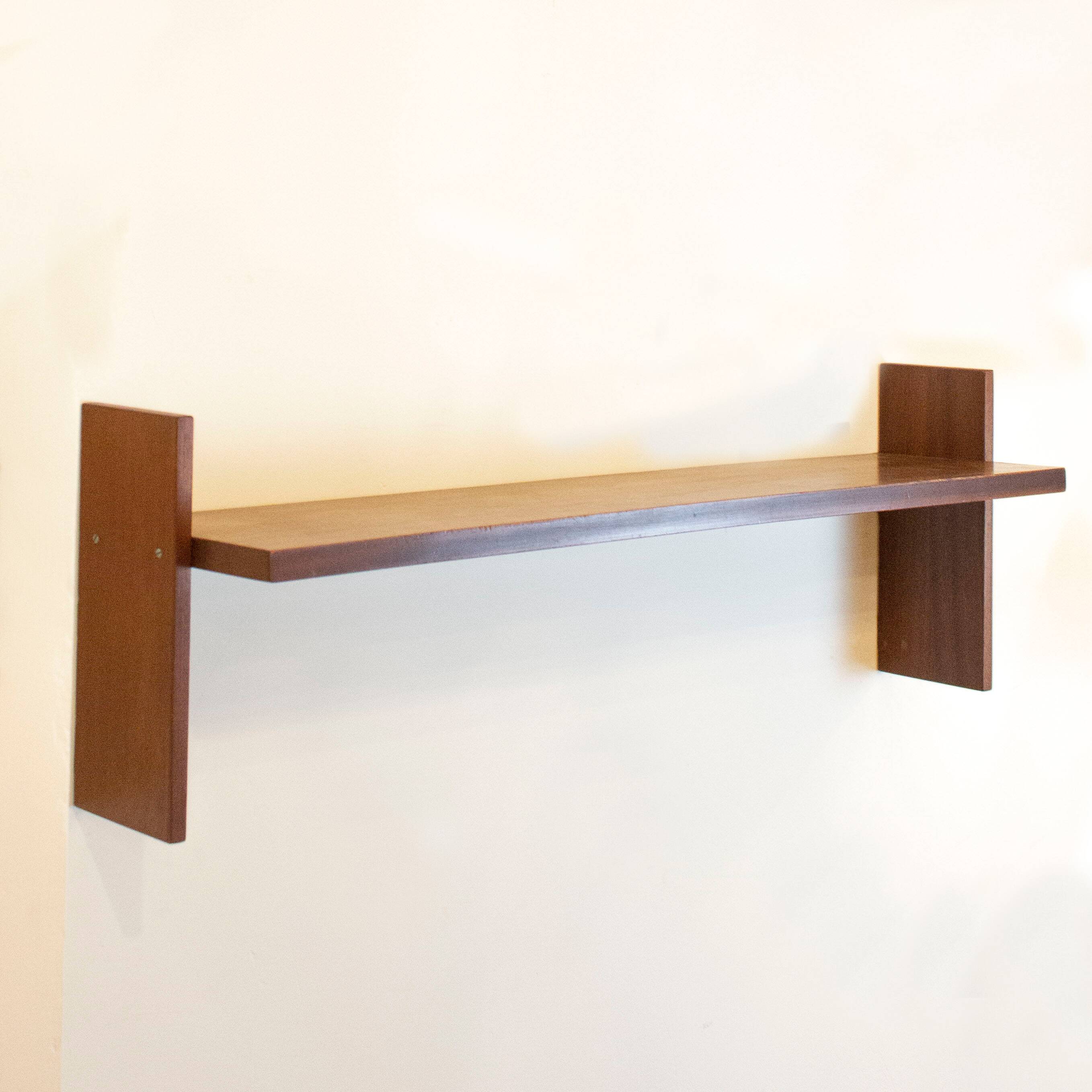 Mid Century Teak Wall Shelf, Spain, 1950s