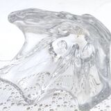 French vase, clear crystal glass, fluid organic shapes