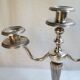 Candlestick with 3 burners in silver metal, Louis XVI style