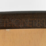 Set of 4 Thonet chairs in curved wood with decorated seats