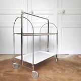 Vintage foldable white bar trolley