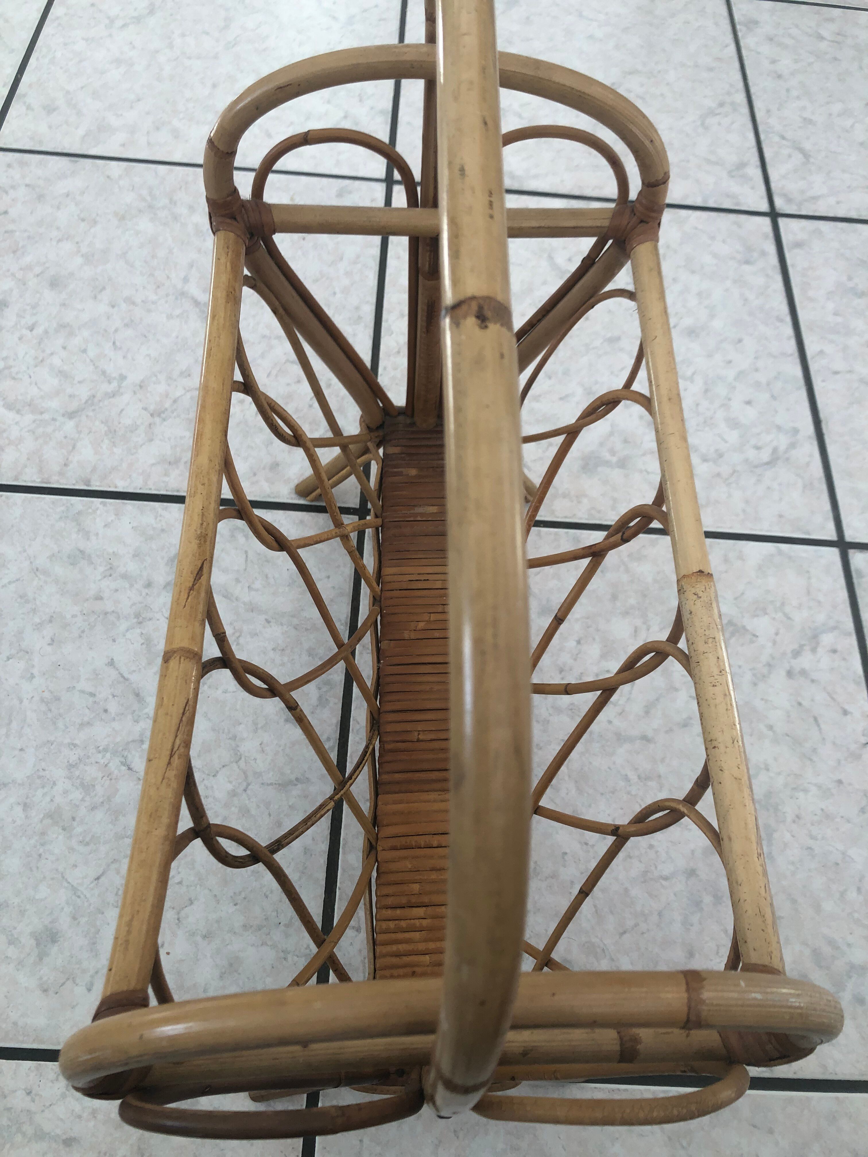 Rattan magazine rack