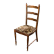 Vintage chair in carved solid wood and velvet fabric.