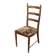 Vintage chair in carved solid wood and velvet fabric.