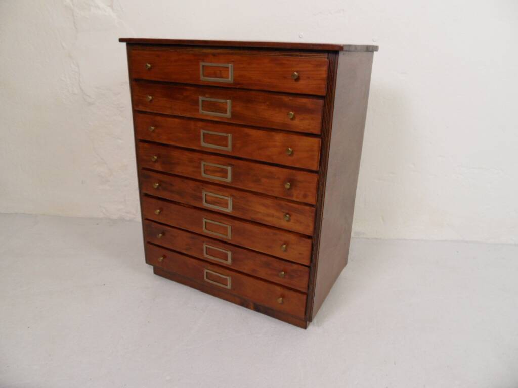 Classeur d'horloger ancien avec tiroirs