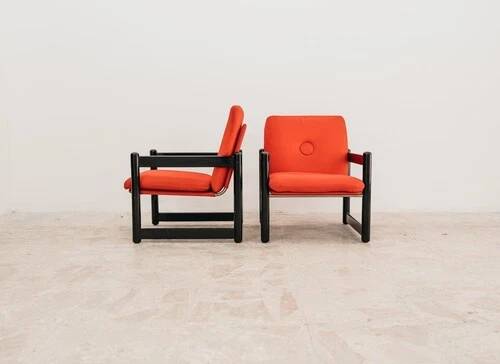 Pair of Armchairs Schirolli Mod. Pierrot Design 80s Modernariato