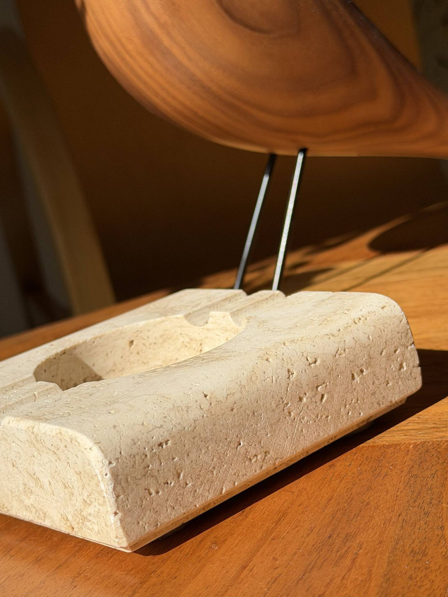 Travertine ashtray — DLG Fratelli Mannelli 70s
