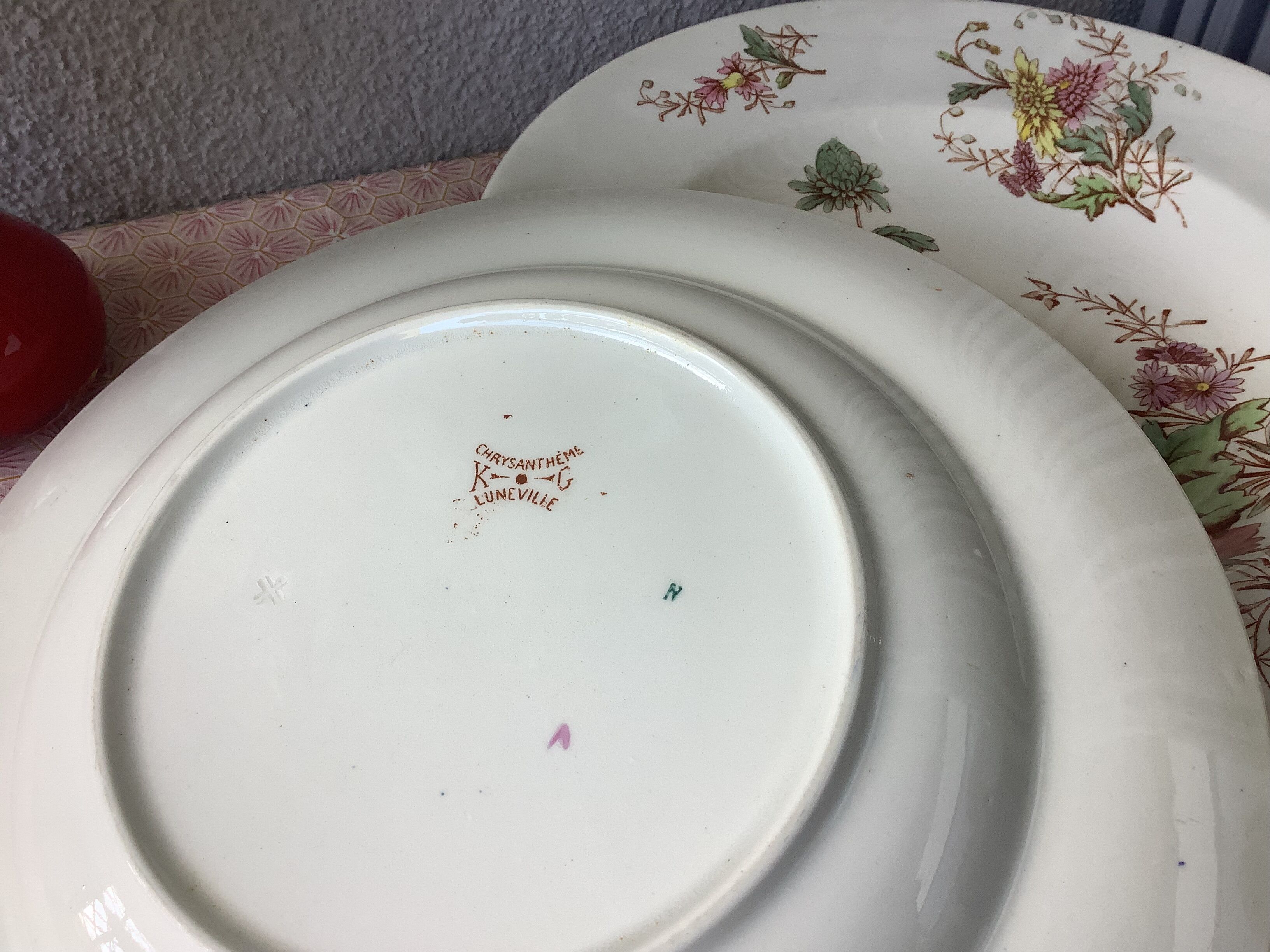Assiettes Lunéville Keller & Guérin XIXème terre de fer