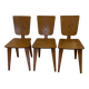 3 wooden chairs designed by André Sornay, 1960