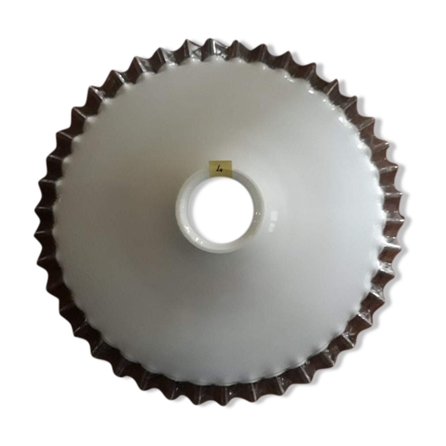 White opaline lampshade with lace