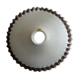 White opaline lampshade with lace