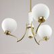 Mid-century Italian Brass and Opaline Chandelier
