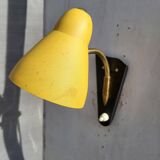 Yellow adjustable casserole wall light 1950