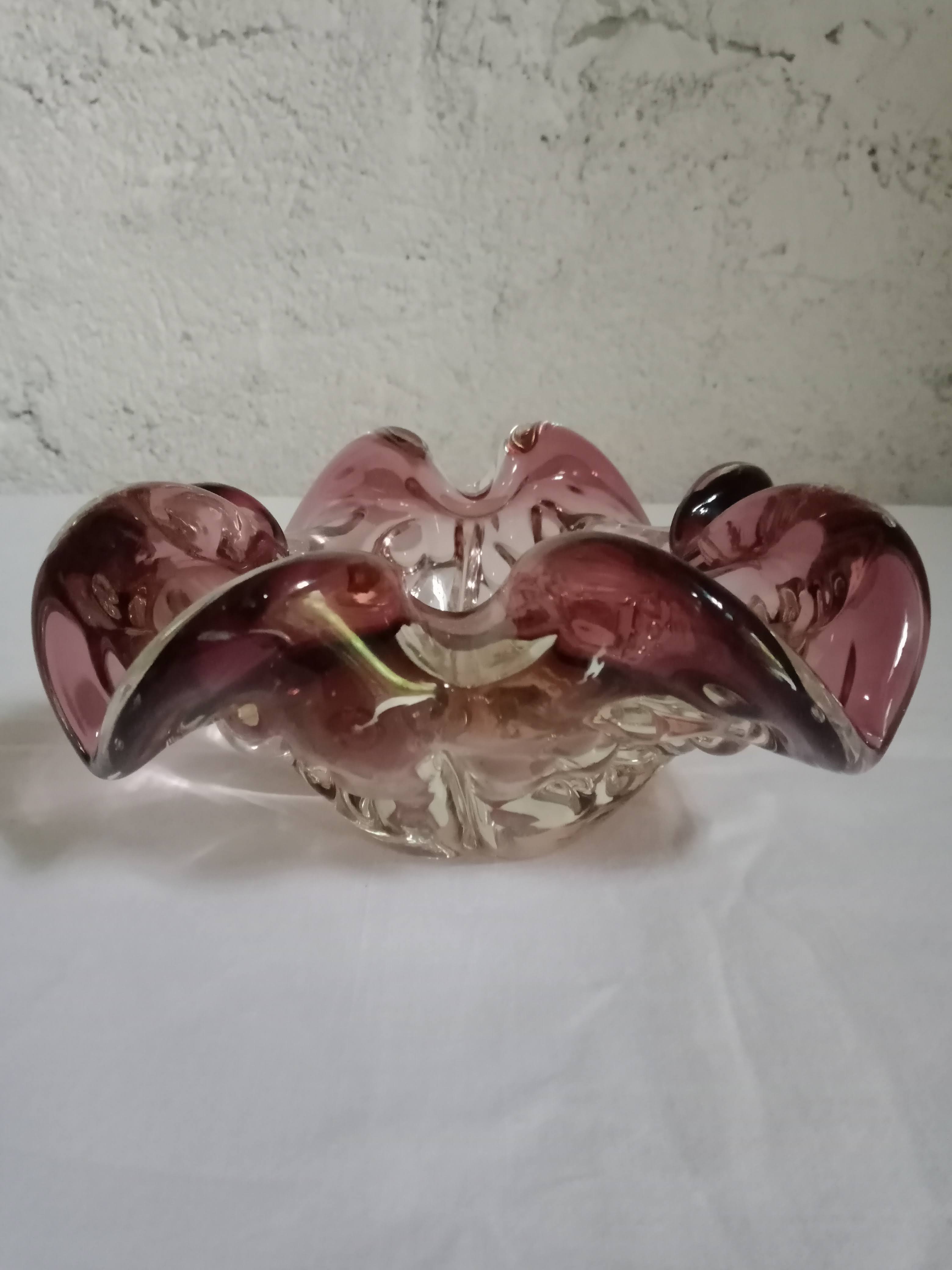 vintage purple glass ashtray