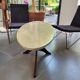 Marble coffee table and rosewood by Hugues Poignant